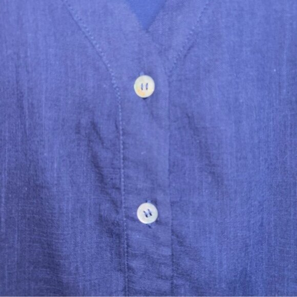 Lulu’s Women’s XL Navy Blue Button-Down Dress Lined Flutter Sleeves Vneck - Picture 6 of 8